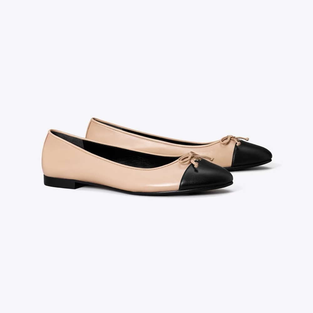Tory Burch Black and Cream Flats